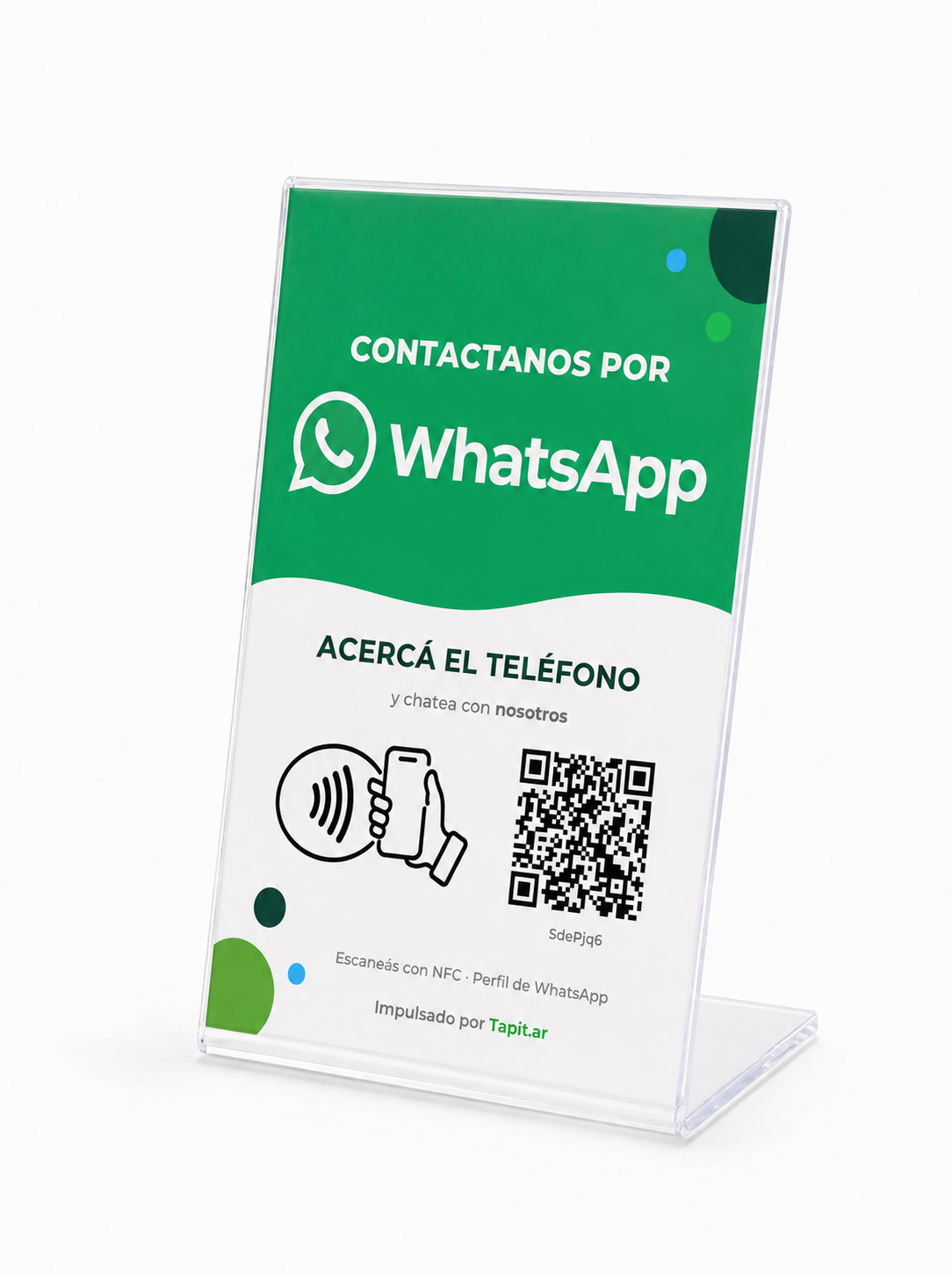 Cartel de WhatsApp Tapit visto desde el lado derecho