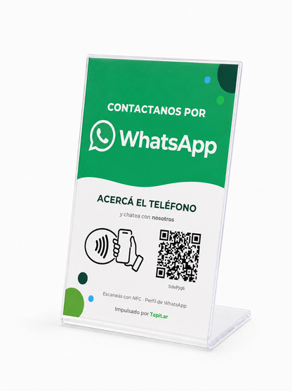 Cartel de WhatsApp Tapit visto desde el lado derecho