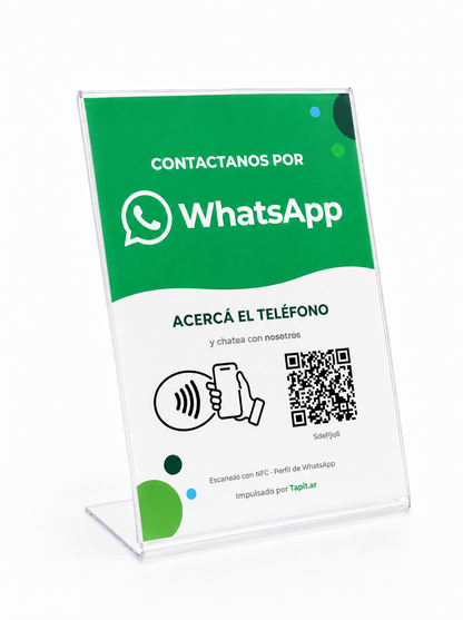 Cartel de WhatsApp Tapit visto desde el lado izquierdo