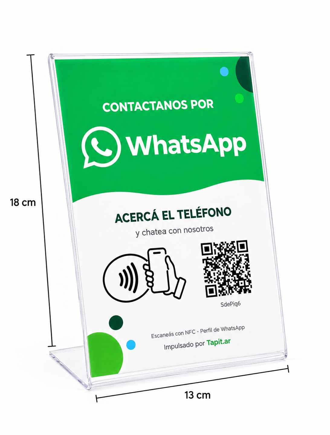 Medidas del cartel de WhatsApp: 13 × 18 cm